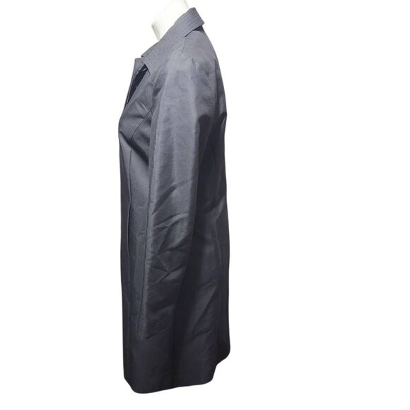 Ann Taylor Petites black trench coat hidden buttons 6P - Picture 3 of 7